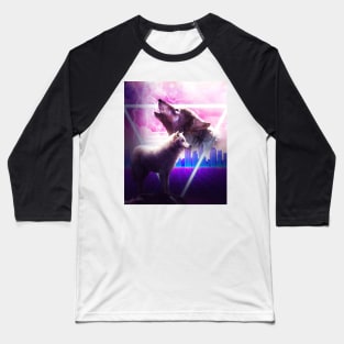 Trippy Wolf Rave Baseball T-Shirt